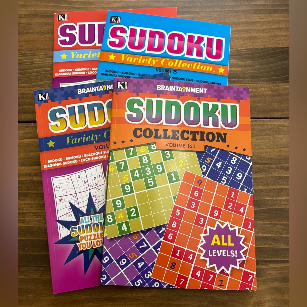 Sudoku Books - Set Of 4 Large Print